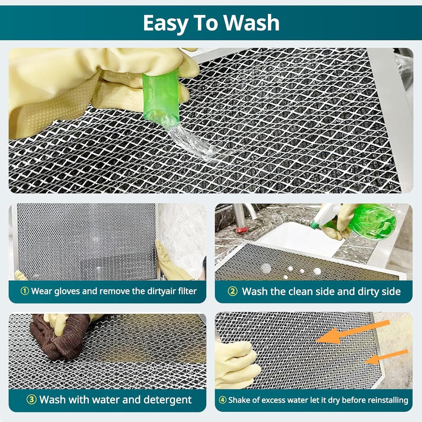 Torjim 14x18x1 MERV8 Washable Reusable Electrostatic Air Filter, AC/HVAC Furnace Filter, Permanent Air Filter, Breathe Fresher, Easy Install