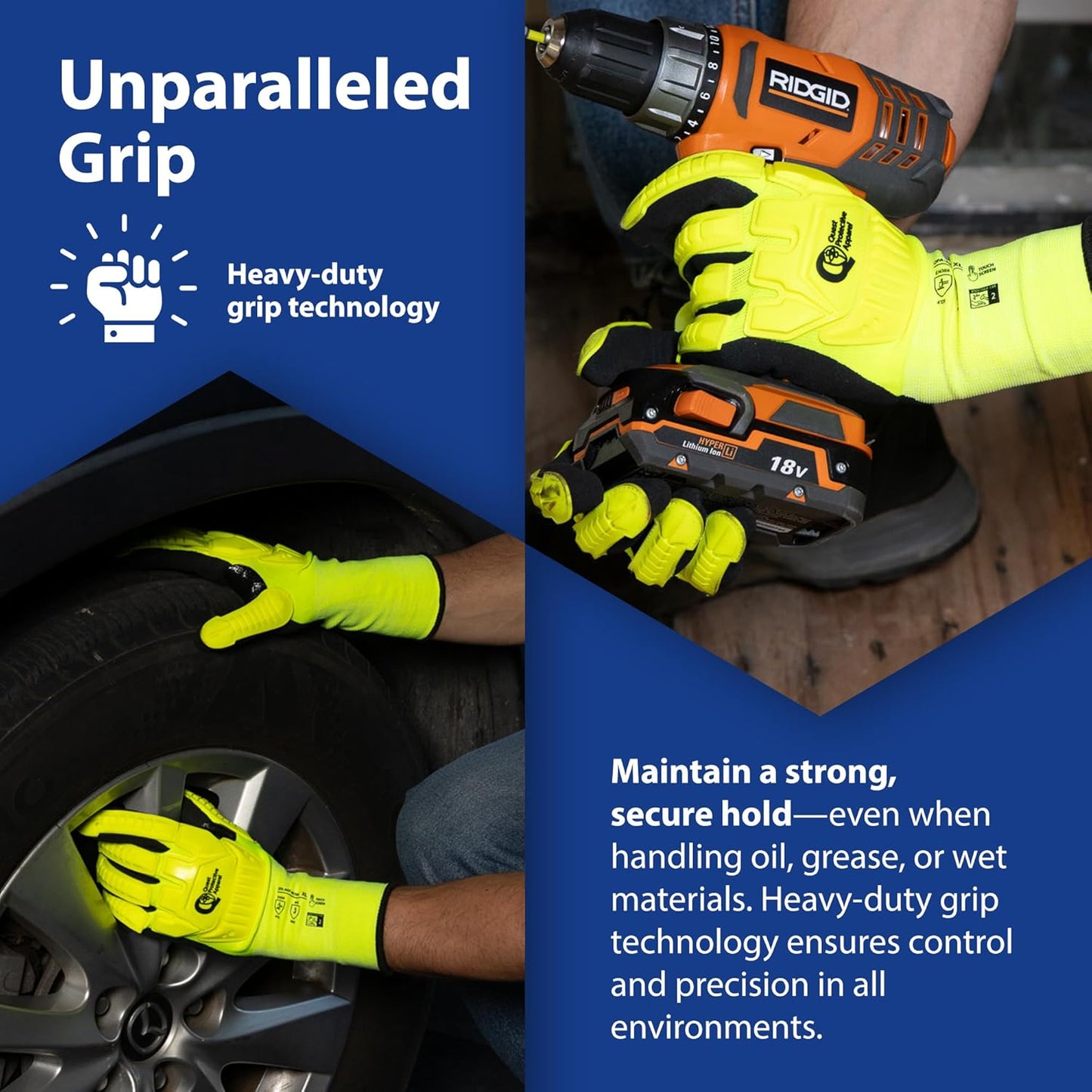 Quest Protective Apparel - High Visibility Cut Resistant Work Gloves - Puncture Resistant Safety Gloves for Men and Women Small, 1 Pair