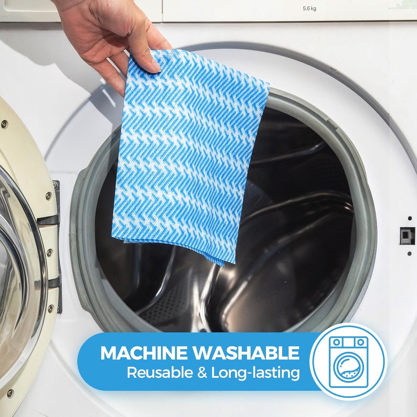 Handi Wipes Reusable Cloths Disposable Cleaning Towels Kitchen Dry Wipes Reusable Dish Towel Dish Cloths Dry Fast Multi-Purpose Heavy Duty Towels, Thick and Absorbnet 80 Count/Pack, Blue