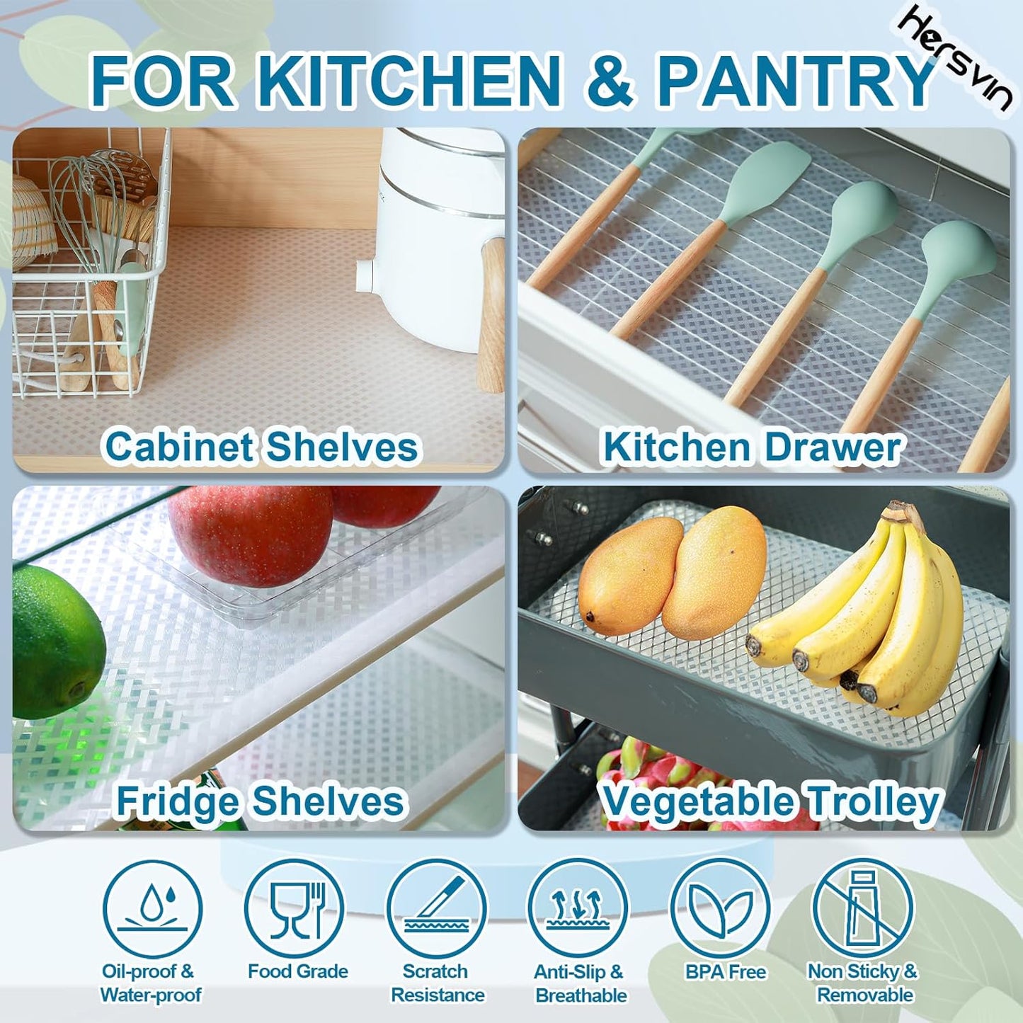 Shelf Liners 14 in x 20 ft EVA Drawer Mats, Non-Adhesive Cupboard Protector, Kitchen Cabinet Lining Fridge Liner (Clear Crossed Stripe, 35.6x610cm)