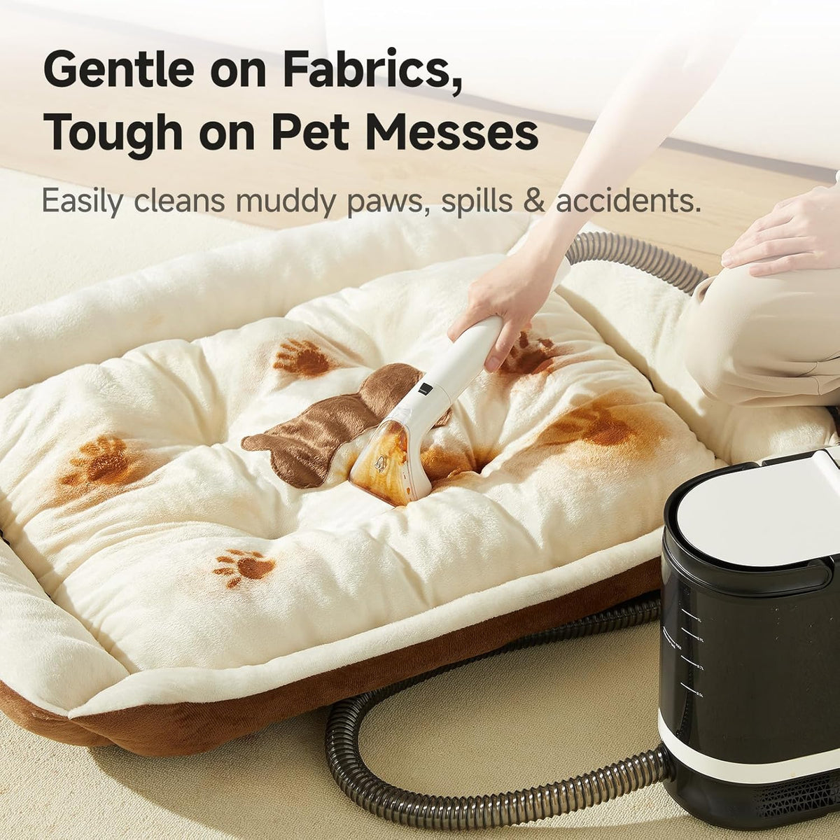 uwant Portable Carpet Cleaner with Steam& Hot Water System 18Kpa Powerful Suction Carpet Cleaner with 4 Cleaning Tools& Solution 2 in 1 Upholstery Cleaner Steam Cleaner for Pets, Car (Small 18Kpa)