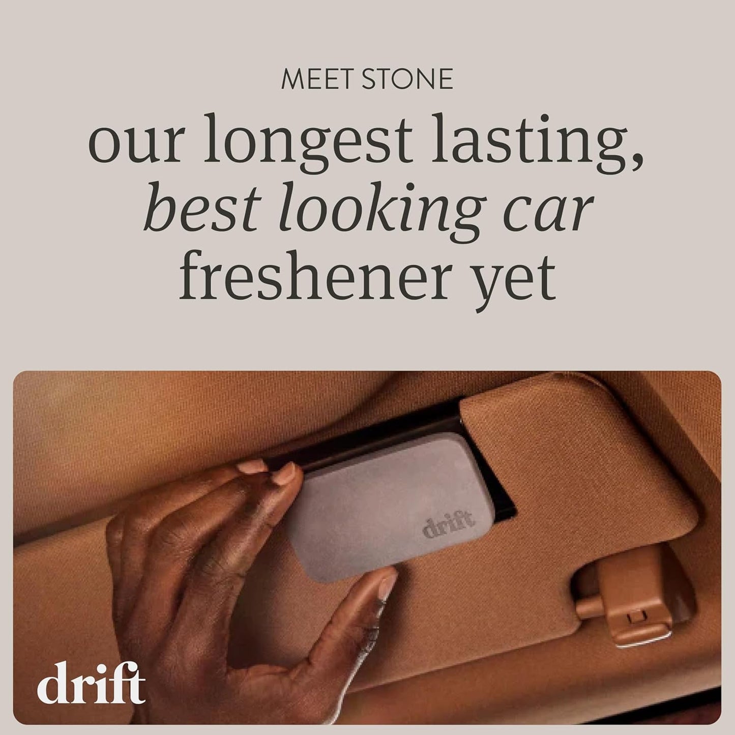 Drift Car Air Freshener - The Original Stone Air Freshener - Car Odor Eliminator - Long Lasting Scent - Metal Clip - Essential Oils - Clean Ingredients - Cabana Scent 3 Pack Refill - NO CLIP INCLUDED