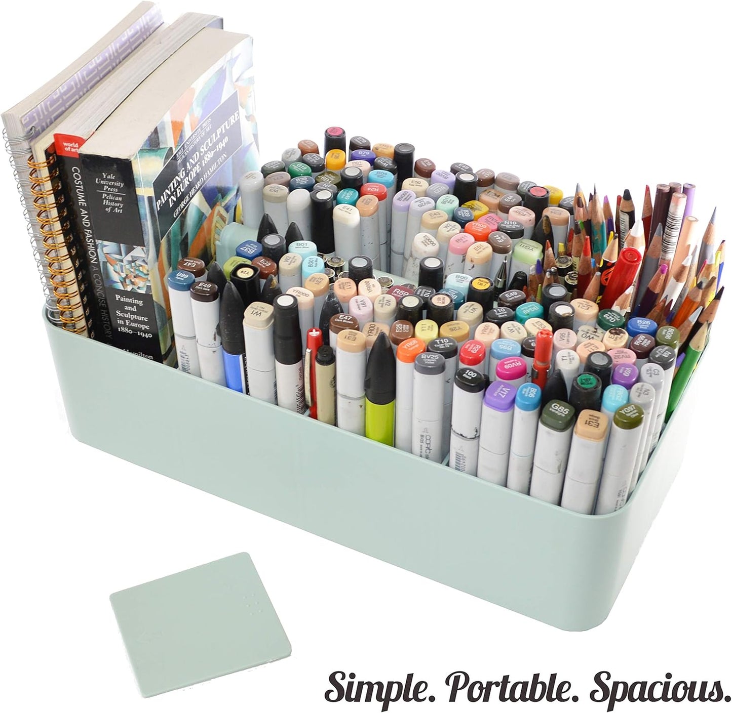 2 PACK - Portable DIY 8 Dividers Durable Plastic Tote Basket Bin Tool & Supply Cleaning Caddy with Handle Made In USA (Mint)