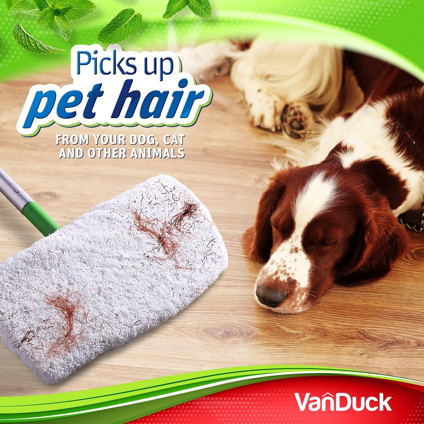 VanDuck Reusable 100% Cotton Mop Pads Compatible with Swiffer Sweeper (2-Pack), Terry Cloth Mop Covers Washable for Wet Mopping and Floor Cleaning (Handle is Not Included)