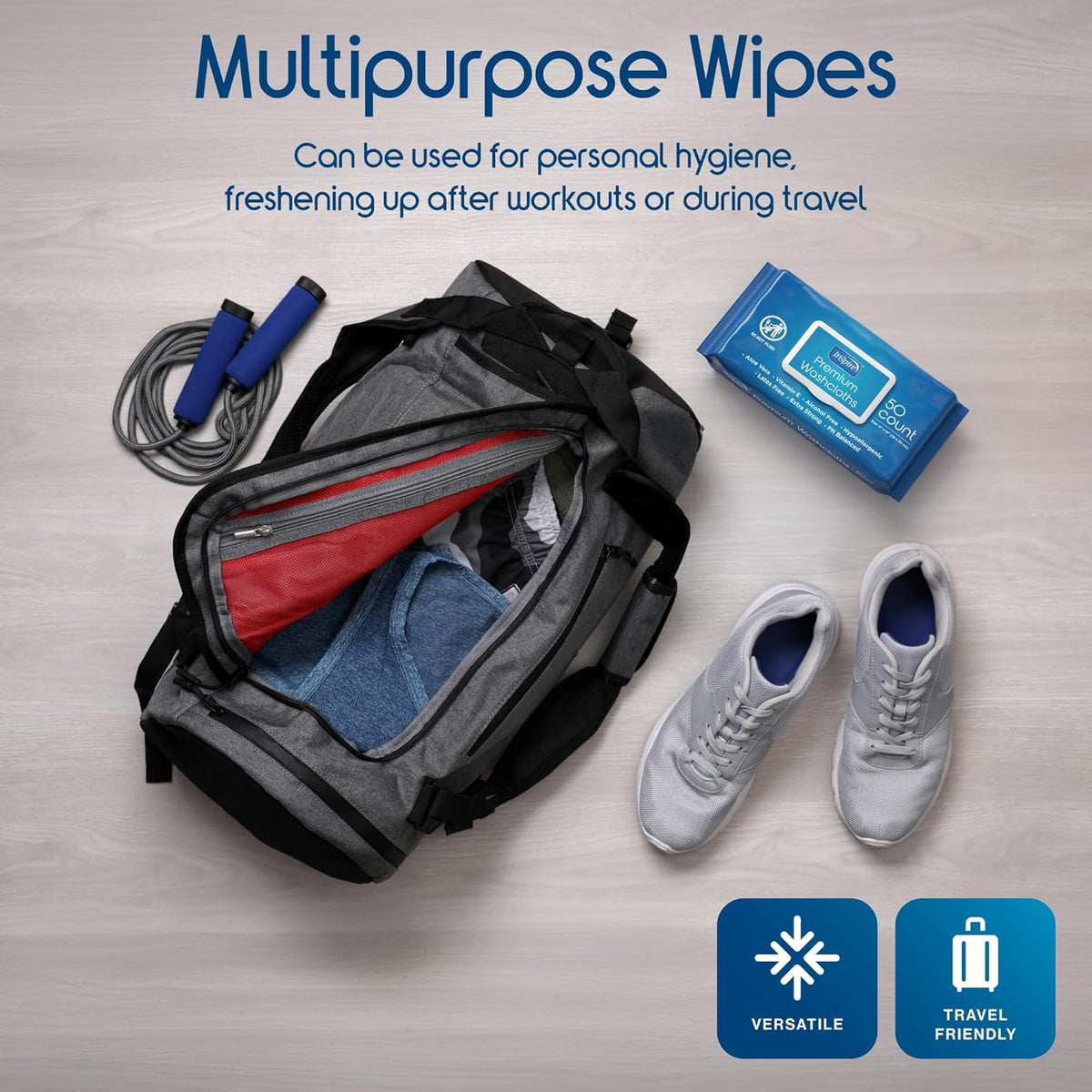 Inspire Adult Wet Wipes, Wash Cloths, Incontinence & Cleansing for Elderly Extra Large, 8"x12" (300 count)