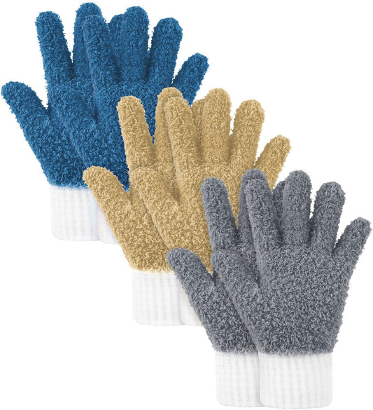 Bencailor 3 Pairs Microfiber Plant Dusting Gloves Leaf Cleaning Gloves for Indoor Plants, Blinds, Furniture, House