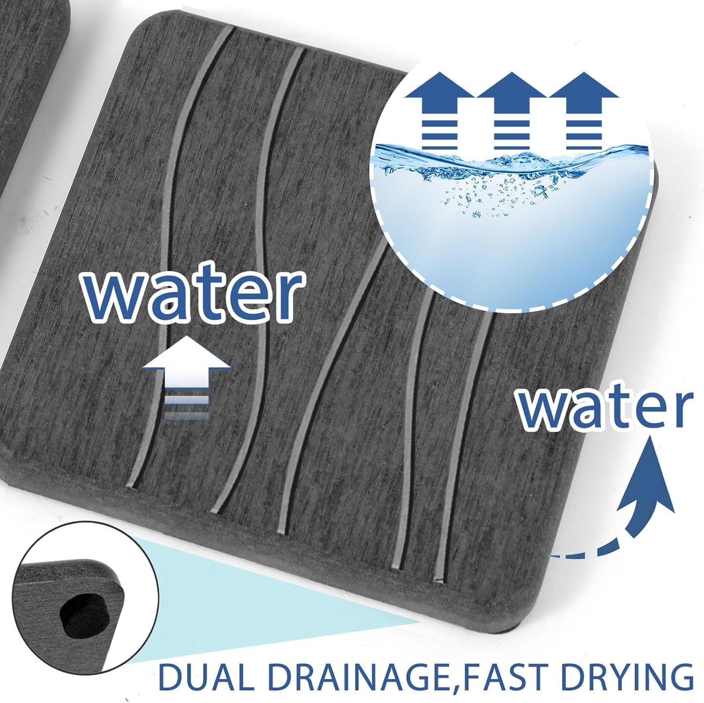 3PCS Water Absorbing Stone Tray, Fast Drying Stone Sink Tray, Stones Soap Trays, Water Absorbent Diatomite Trays, Diatomite Coasters for Kitchen Sink Bathroom Counter, Hand Soap Dish & Holders