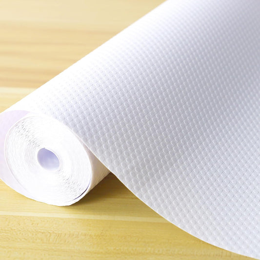 Cabinet Shelf Liner 24 Inch Wide X 20 Ft Non-Slip Kitchen Drawer Liners Waterproof & Oil-Proof Drawer Liners for Cupboard Pantry Non Adhesive Refrigerator Shelf Liner Strong Grip Cabinet Mat (White)
