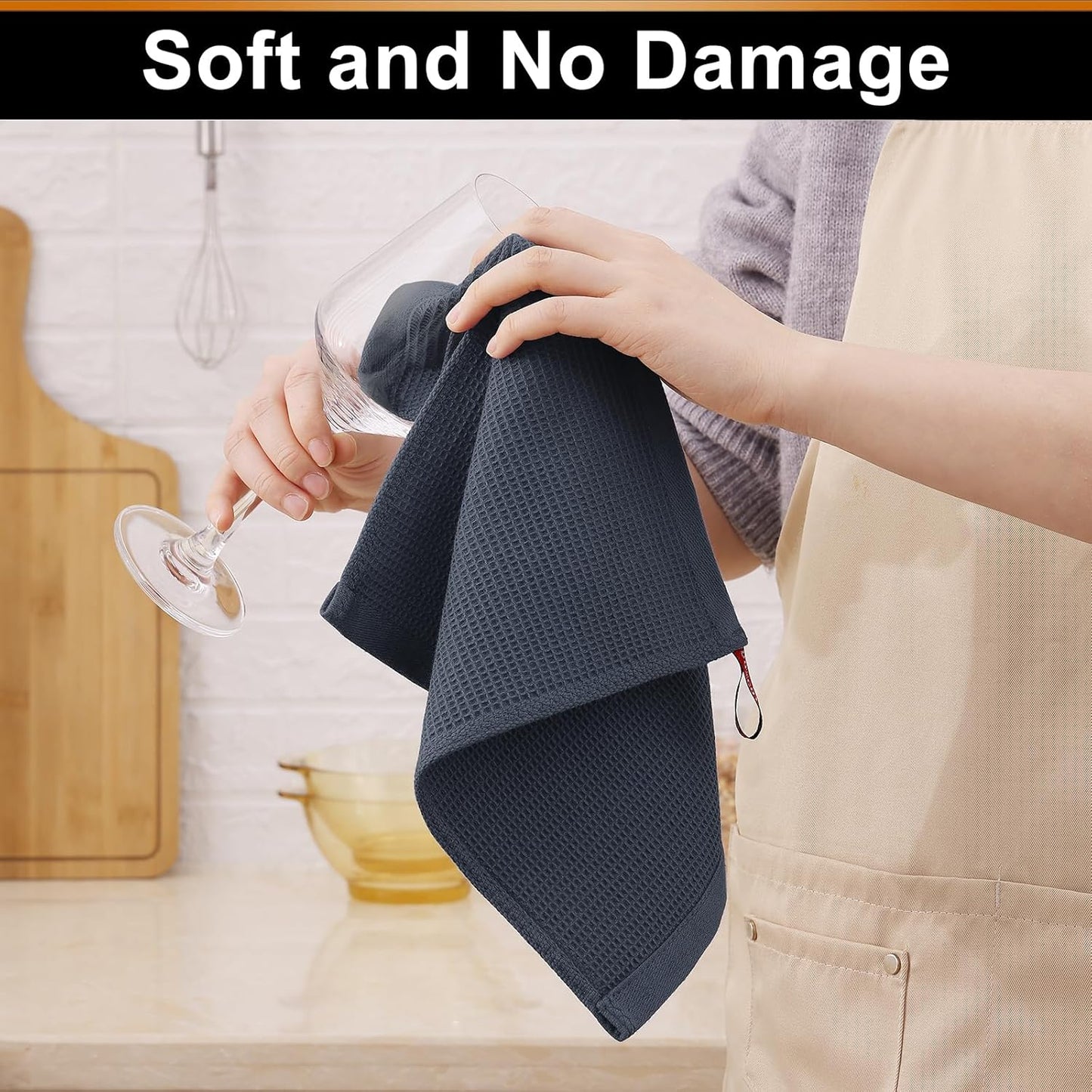 Homaxy 100% Cotton Waffle Weave Dish Cloths - 6 Pack Soft and Absorbent Dish Towels - 12 x 12 Inches Quick Dry Dish Rags - Mixed Color