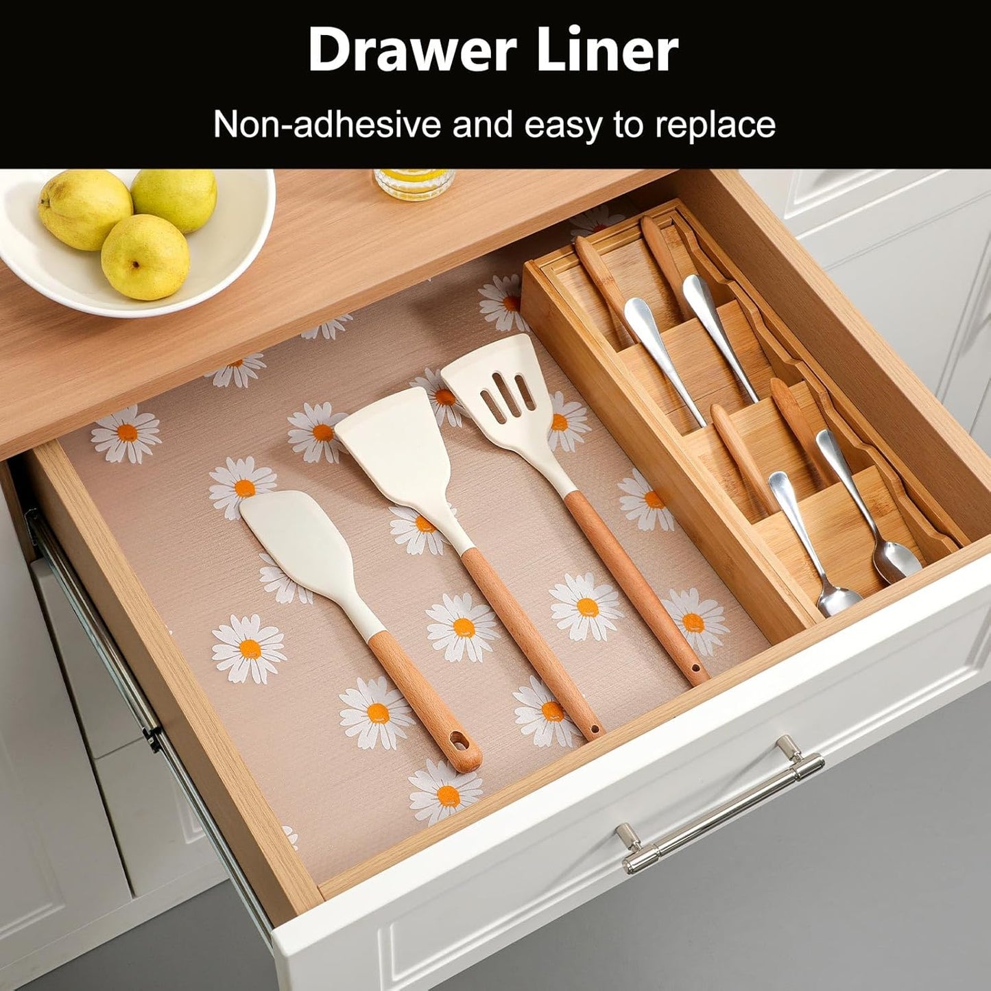 INNOLITES Shelf Liners for Kitchen Cabinets, Non Adhesive Drawer Cabinet Liner, Waterproof Oil-Proof Non-Slip Shelf Liner for Kitchen Pantry Refrigerator 23.6" x 118"