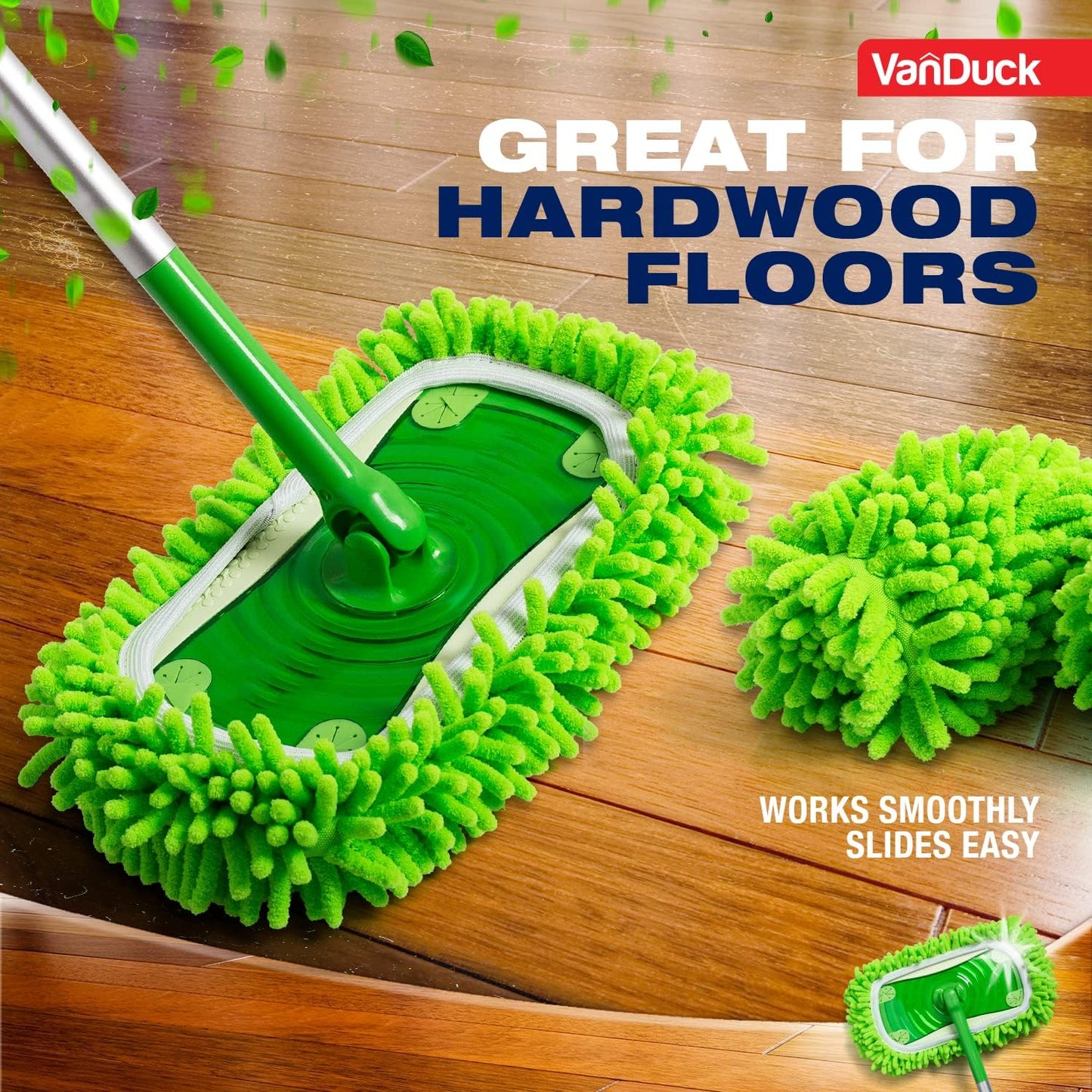 VanDuck Dust Mop Refill Compatible with Swiffer Sweeper (4 Pack) - Microfiber Pet Heavy Duty Dry Cloth Refills - Reusable Mop Pad (Handle is Not Included)