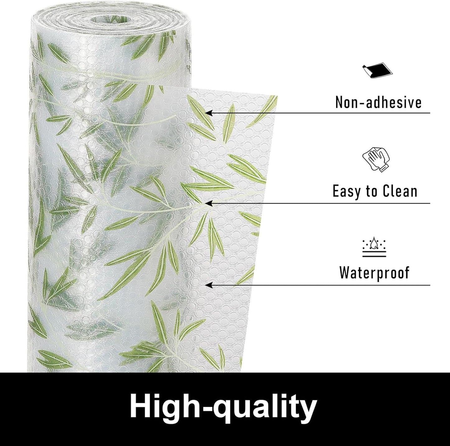 Cooyes Shelf Liners for Kitchen Cabinets Refrigerator Liners Waterproof & Oil-Proof Kitchen Cupboard Liner Drawer Mats EVA Material Non Adhesive Fridge Liner for Shelves