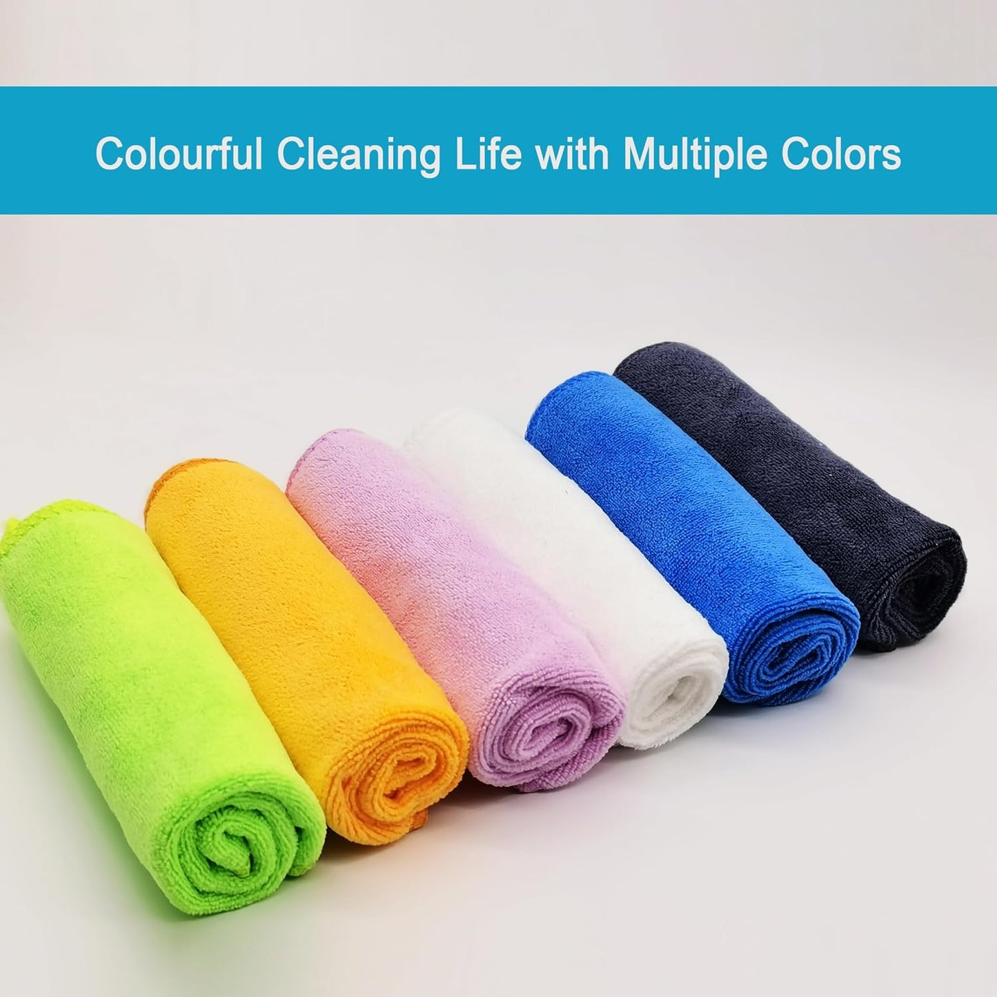 Microfiber Cleaning Cloth for Kitchen Housekeeping Dish Electronics Dust Rags Thick Lint Free Car Wash DryingTowel (12"x12") Green-6 Pack