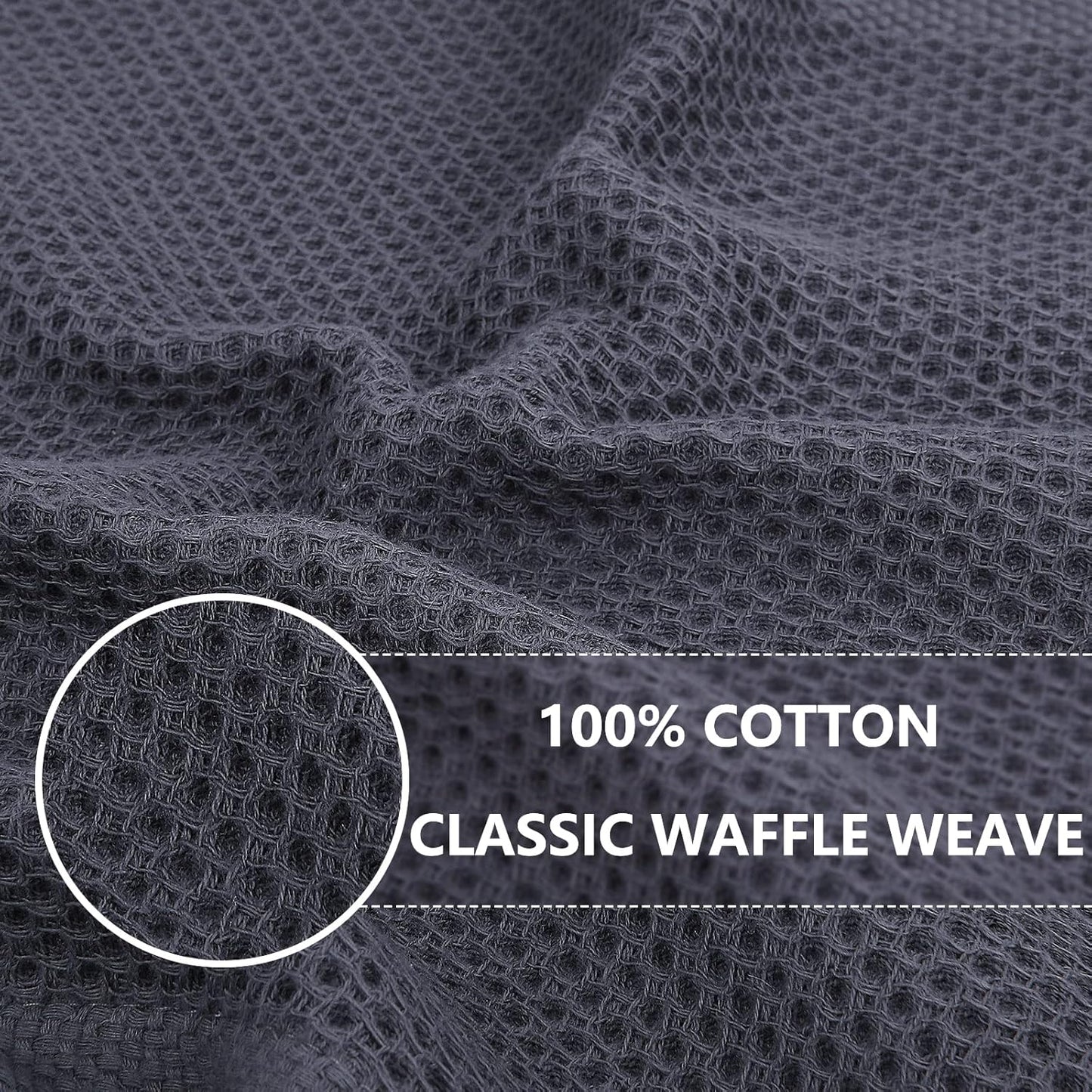 Homaxy 100% Cotton Waffle Weave Kitchen Dish Cloths, Ultra Soft Absorbent Quick Drying Dish Towels, 12 x 12 Inches, 8-Pack, Multicolor