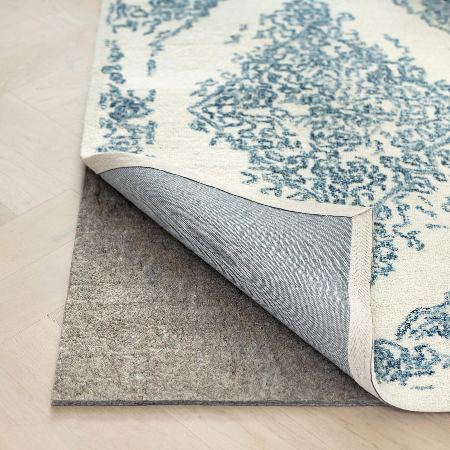 RUGPADUSA - Dual Surface - 9'x11' - 3/8" Thick - Felt + Rubber - Enhanced Non-Slip Rug Pad - Adds Comfort and Protection - for Hard Surface Floors