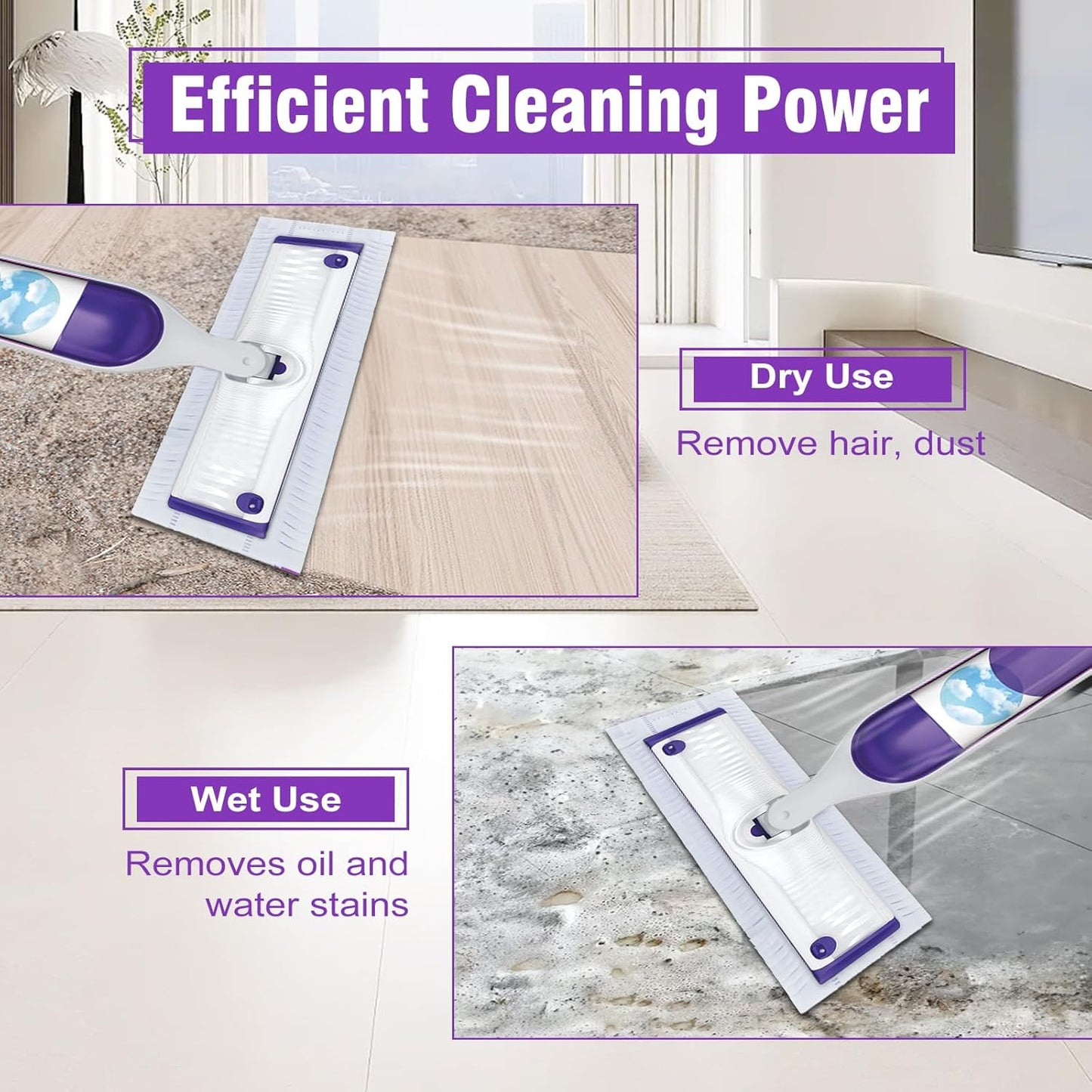 60 Pack Disposable Power Mop Refills Pads Compatible with Swiffer Power Mop,Spray Wet Pads Refill,Disposable Spray Mopping Pads Refills for Multi-Surface Floor Cleaning