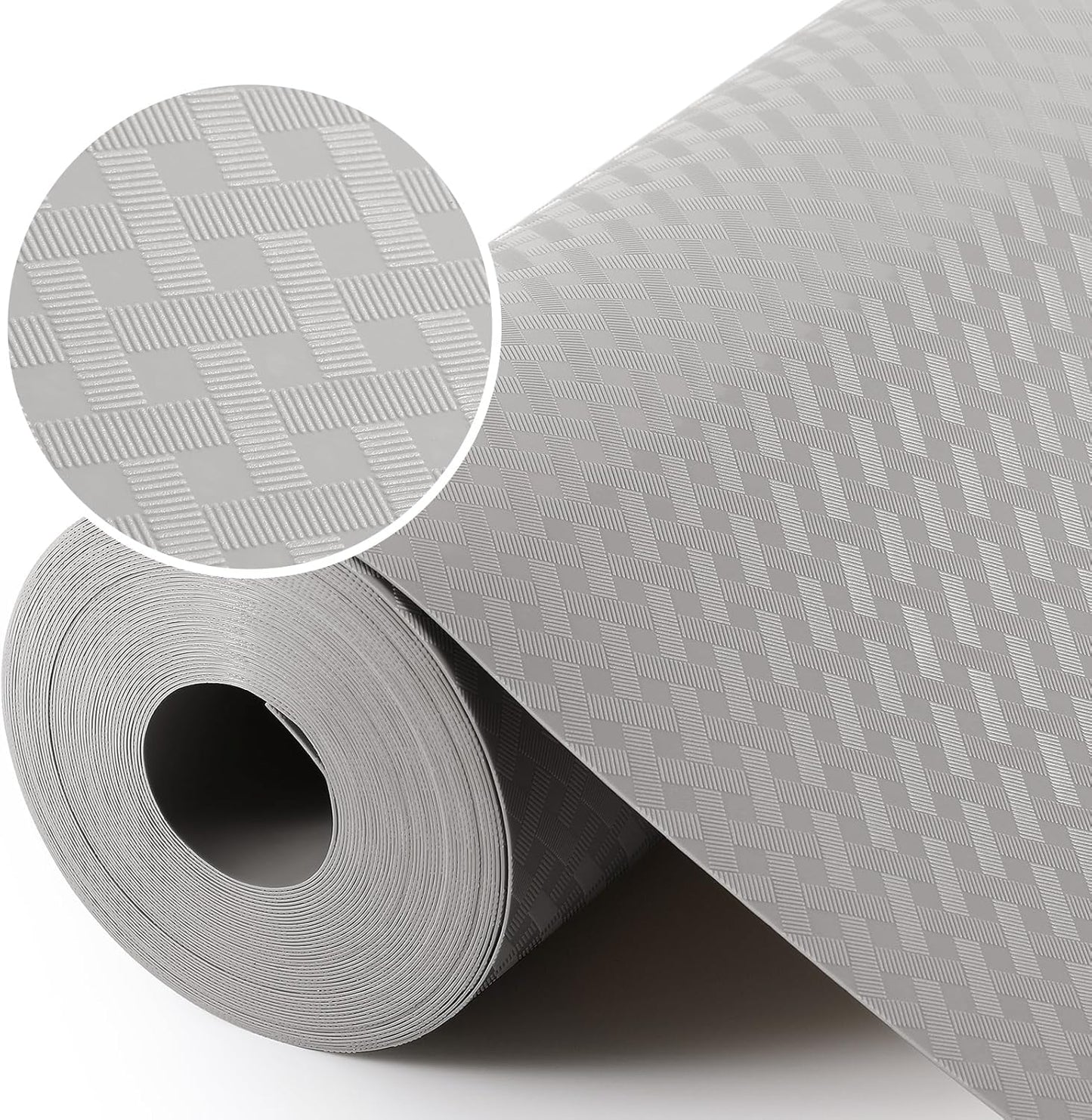 Light Gray Shelf Liners for Kitchen Cabinets Refrigerator Liners Waterproof & Oil-Proof Kitchen Cupboard Liner Drawer Mats EVA Material Non Adhesive Fridge Liner 17.5 x 236.2 Inches x 2 Rolls