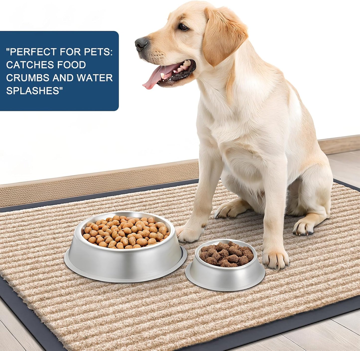 OLANLY Front Door Mat Indoor Outdoor Entrance, Waterproof Heavy Duty Doormat, Fade Resistant, Low Profile, Easy Clean Patio Porch Welcome Floor Mats for Entry, 71x23, Beige