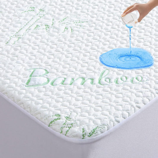 GOONIK Twin XL Mattress Protector for College Dorm Room Essentials, Back to School Breathable Bamboo Viscose Waterproof Twin Extra Long Size Mattress Pad Cover with 6-16 inches Deep Pocket
