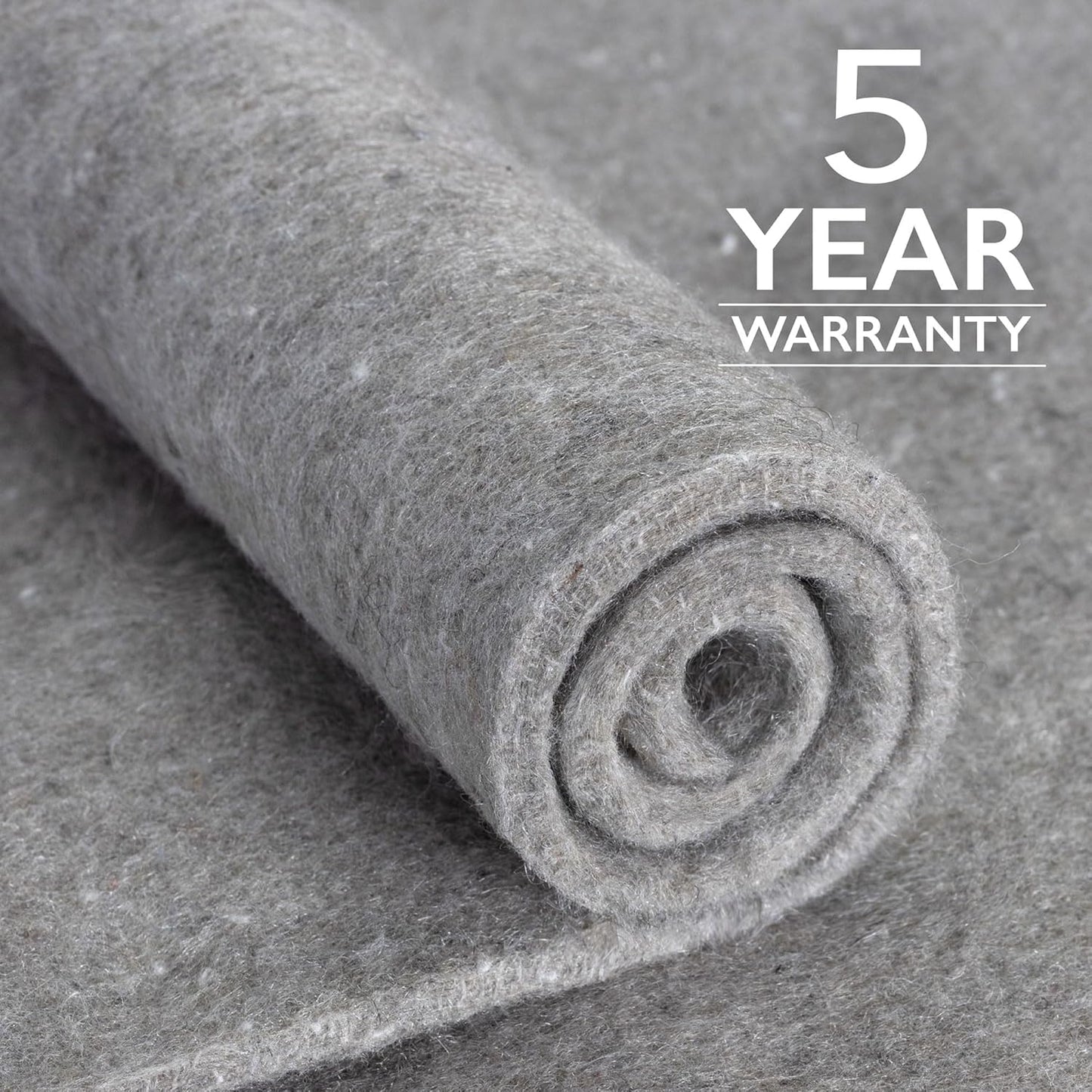 RUGPADUSA - Eco-Plush - 8' Round - 3/8" Thick - 100% Felt - Extra Cushioned Rug Pad - Available in 3 Thicknesses, Many Custom Sizes
