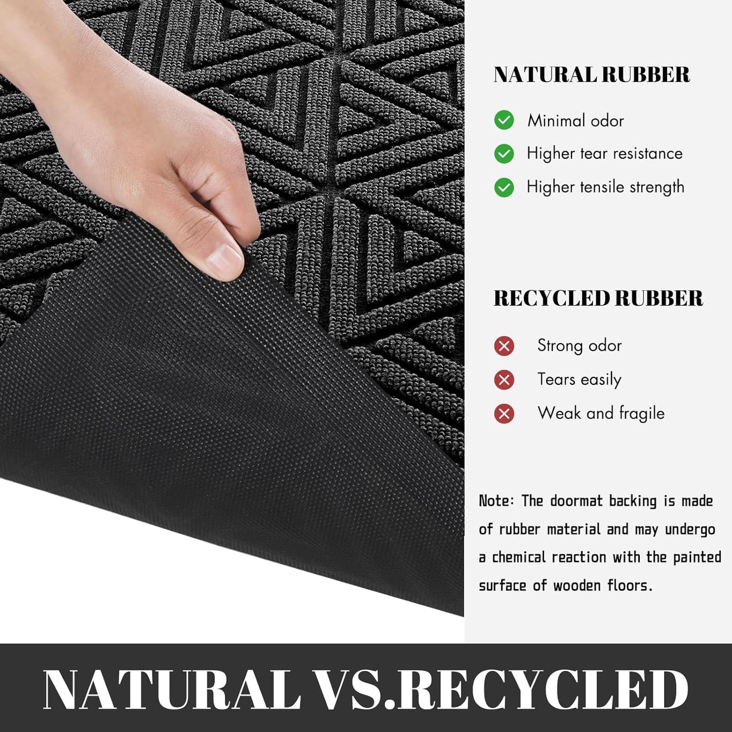 Yimobra Front Door Mat Outside Entrance 72 x 24, Waterproof and Washable Outdoor Mat, Non Slip Rubber Backing, Heavy Duty Welcome Matt for Home Entry Floor Porch Garage Office, Low Profile, Black