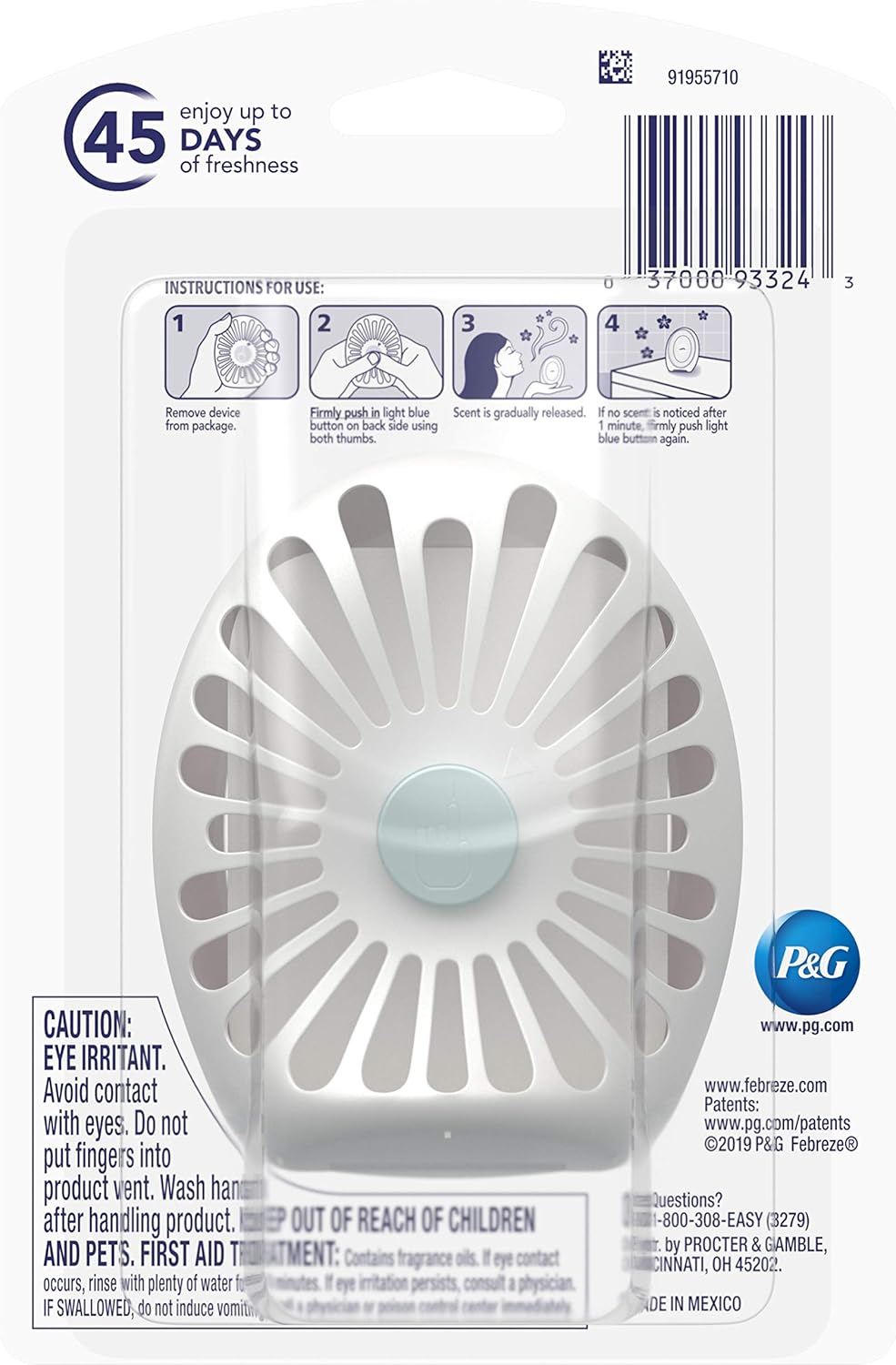 Febreze Small Spaces Air Freshener, Wild Berries, Odor Eliminator for Strong Odors (Pack of 6)