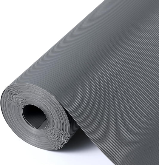 Shelf Liners for Kitchen Cabinets Drawer Liner Non Adhesive Cupboard Mat EVA Material Waterproof Refrigerator Mats Washable Fridge Liner for Cupboard and Desks Liner Gray 11.8 x 236.2 Inches