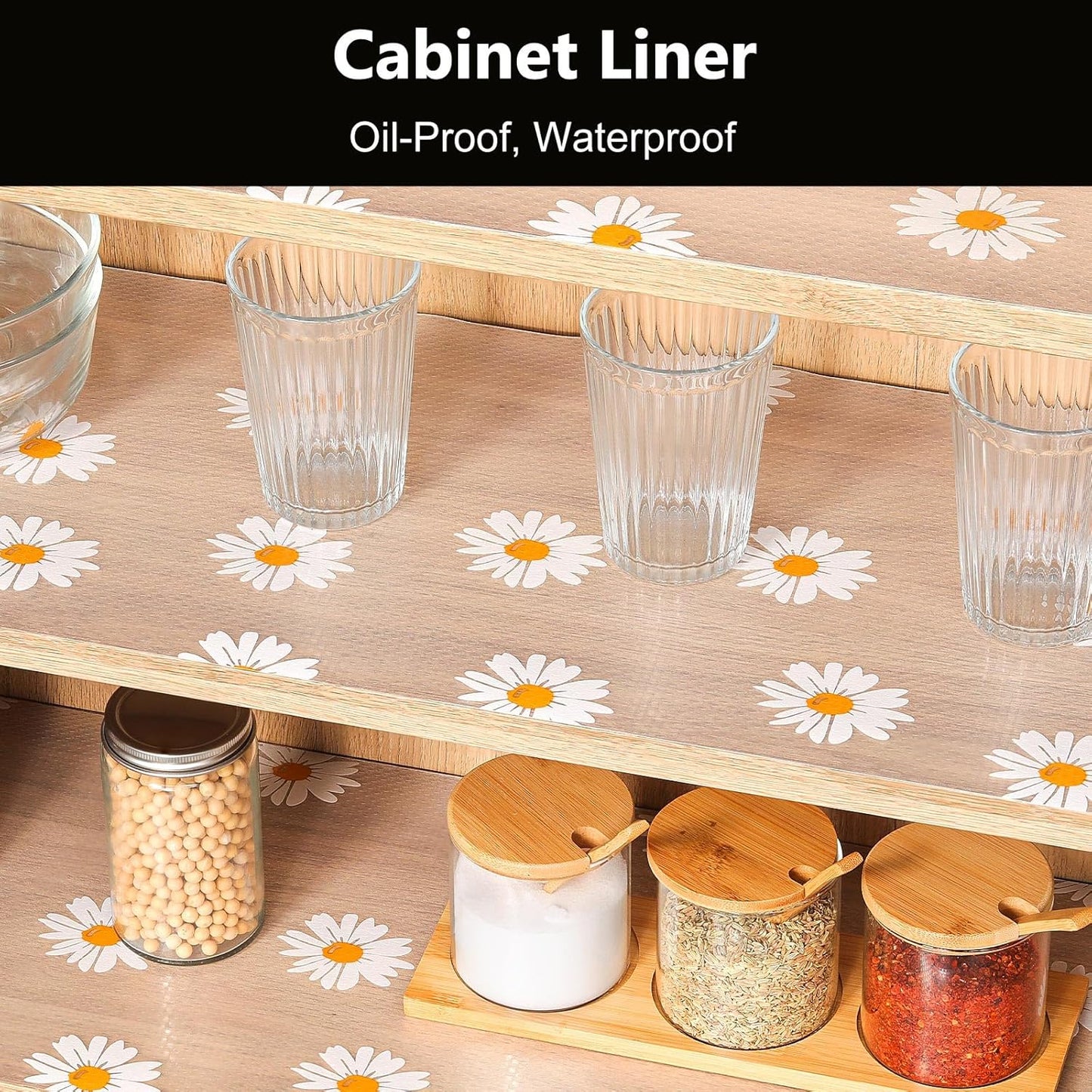 INNOLITES Shelf Liners for Kitchen Cabinets, Non Adhesive Drawer Cabinet Liner, Waterproof Oil-Proof Non-Slip Shelf Liner for Kitchen Pantry Refrigerator 11.8" x 360"