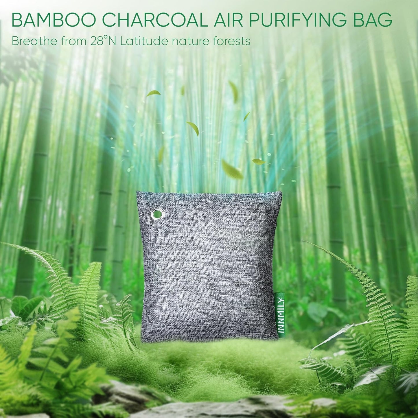 Activated Charcoal Odor Absorber,Large 4x500g w Hooks Nature Odor Eliminator for Strong Odor,Bamboo Charcoal Air Purifying Bags,Moisture Absorbers for Fresh Home Car Closet Pet,Smoke Room Deodorizer