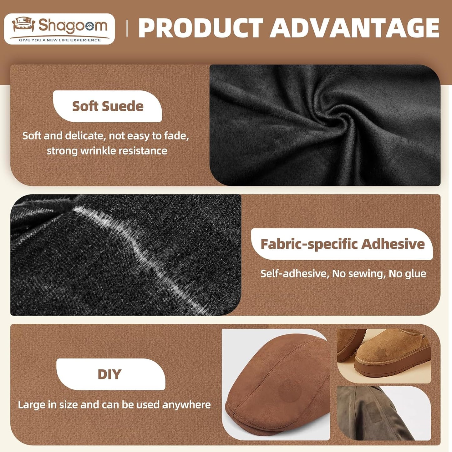 Suede Repair Patch, 17X158 Inch Fabric Large Repair Tape, Self-Adhesive Patches for Furniture, Sofa, Car Interior, Shoes, Hand Bag, Clothing (Dark Grey, 17X158 Inch)