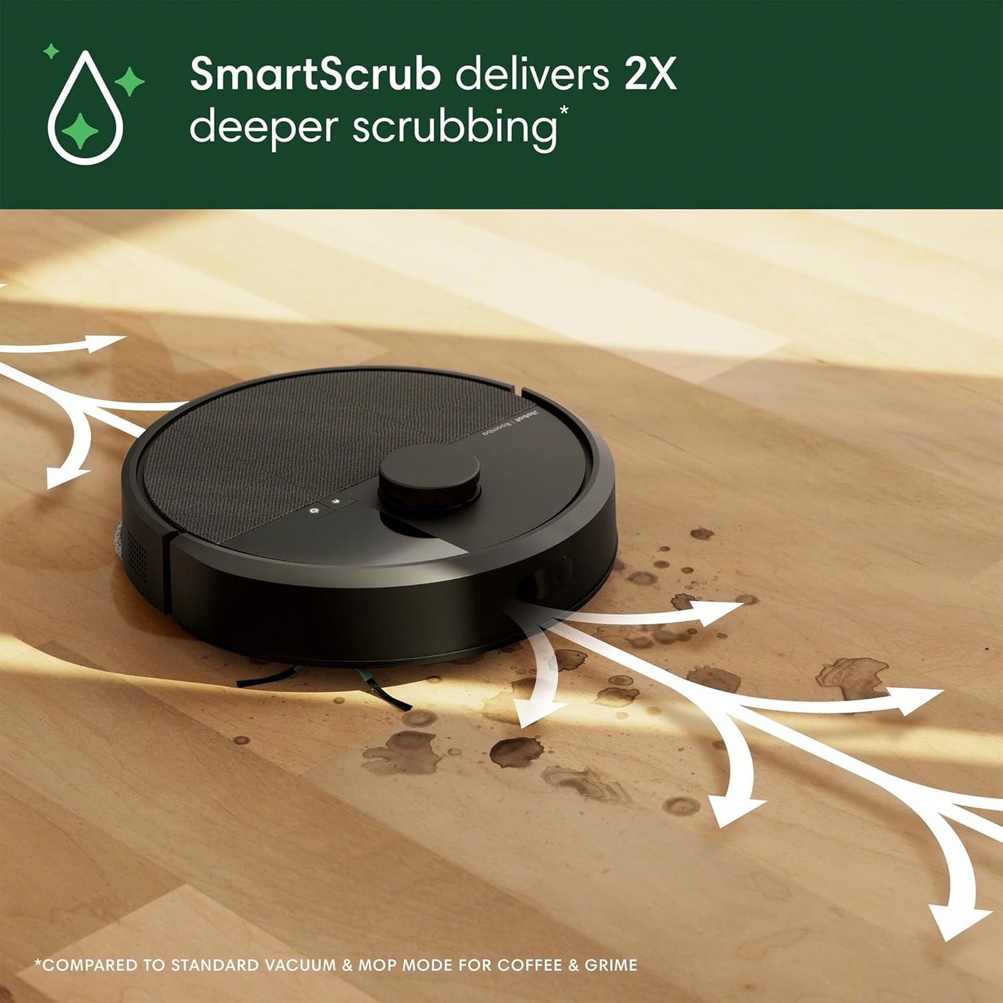 iRobot Roomba Plus 405 (G181) 2in1 Vacuum & Mop Robot with AutoWash Dock - Dual Spinning Mop Pads, Smart & Fast Mapping, Ideal for Pet Hair, Self-empties 75 days, Intense Suction, Pad Washing & Drying