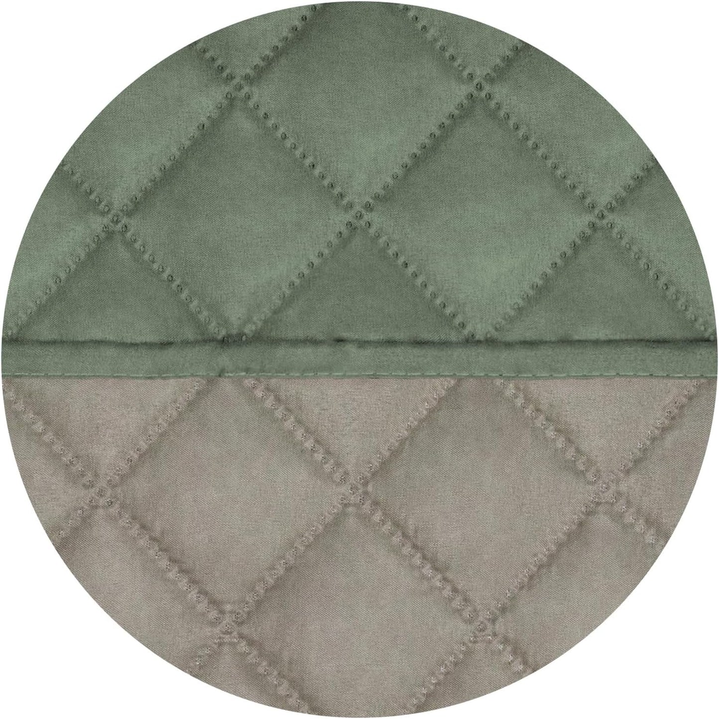 PureFit Reversible Quilted Sofa Cover, Water Resistant Slipcover Furniture Protector, Washable Couch Cover with Non Slip and Elastic Straps for Kids, Dogs (Oversized Loveseat, Greyish Green/Beige)