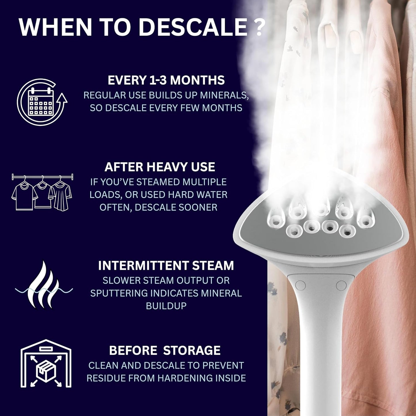 SALAV Garment Steamer Descaler/Decalcifier Packets for Mineral Deposits and Build-up Removal, Maintenance for Clothes Steamer, Use 1 Packet Every 4 Months, 3-pack