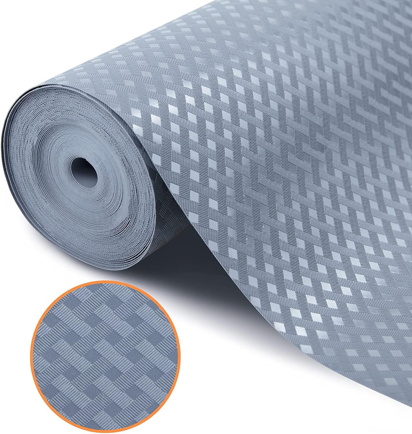 Shelf Liners for Kitchen Cabinets Refrigerator Liners Waterproof & Oil-Proof Kitchen Cupboard Liner Non-Slip Drawer Mats EVA Material Non Adhesive Fridge Mats for Shelves 23.6 x 157.4 Inches