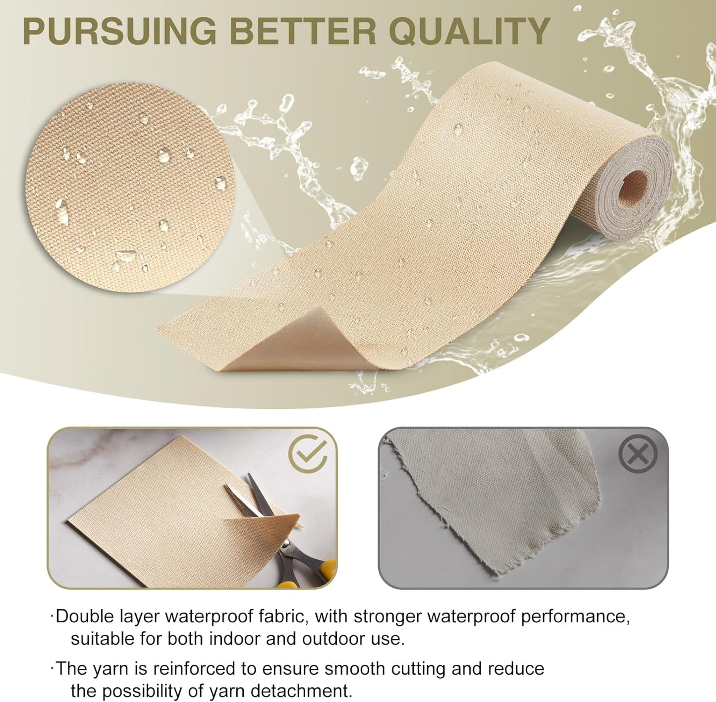Canvas Repair Tape 4×70 Inch Waterproof Self-Adhesive Fabric Repair Patch for Repairing Boat Covers,Tents,Patio Umbrellas,Car Seats,Luggage,Sofas.(White)