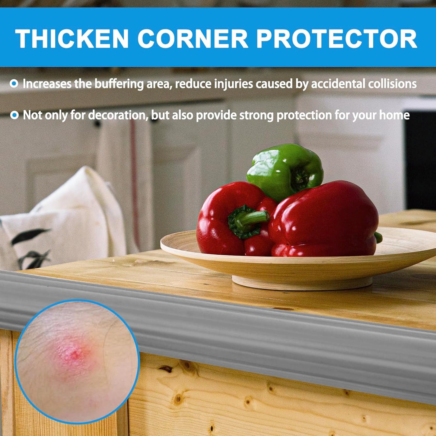 Wall Corner Protector Peel and Stick Corner Trim Molding Flexible Inside & Outside Wall Edge Guard Self Adhesive Moulding Trim for Edge Use, Gray, 1.6” W x 10’ L
