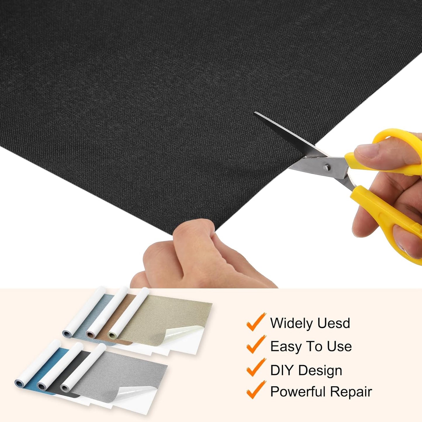 Repair Patches Repair Tape Self-Adhesive DIY Repair Patch Linen Gear Patch for Sofa, Furniture, Chair, Clothing,Tents,17x79 Inch,Slight Blue