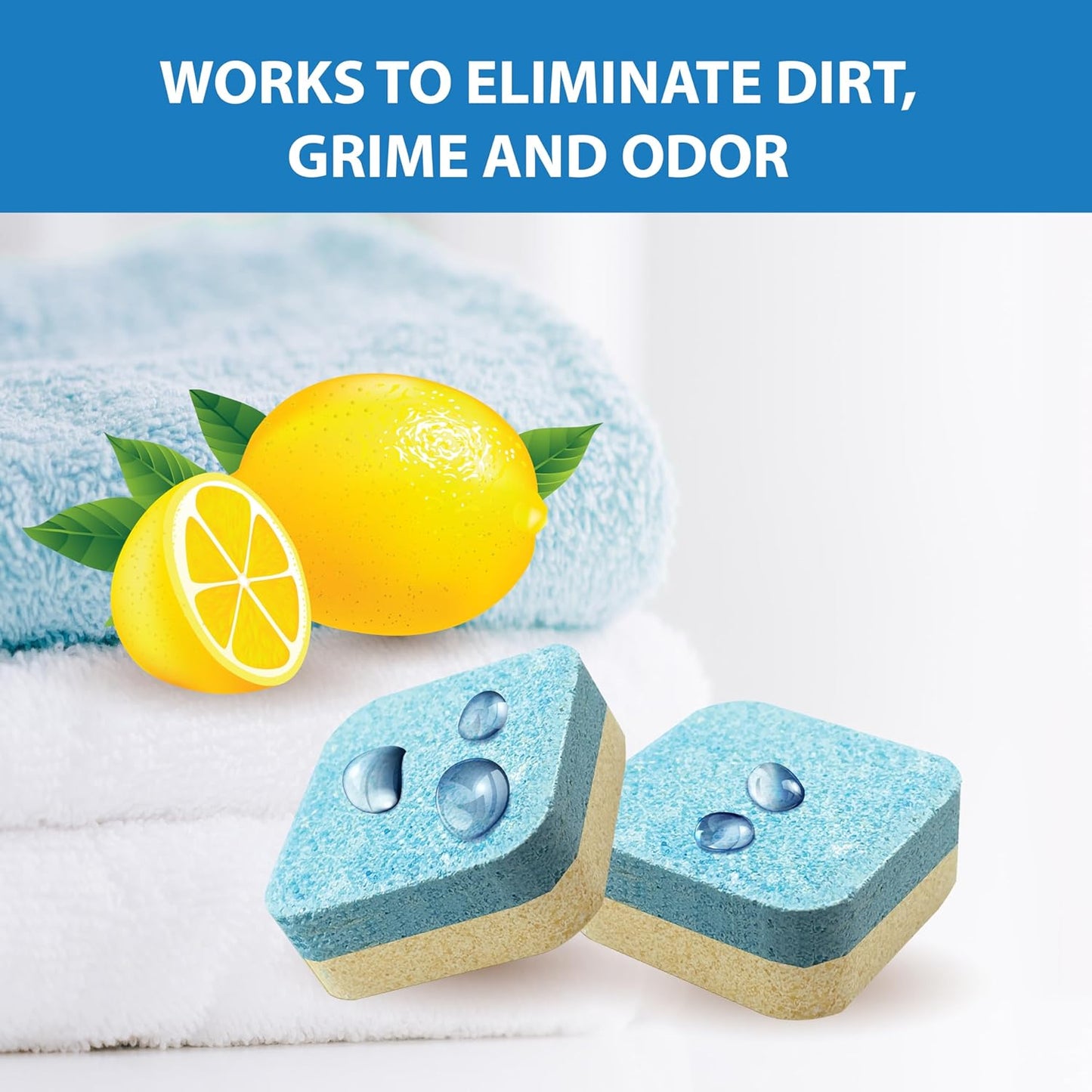 SANI 360° Washing Machine Cleaning tablets, 24 pack is Formulated with Enzyme, Deep Cleans and Deodorizes Front and Top Loading Washers use up to 2-year supply Lemon Scent