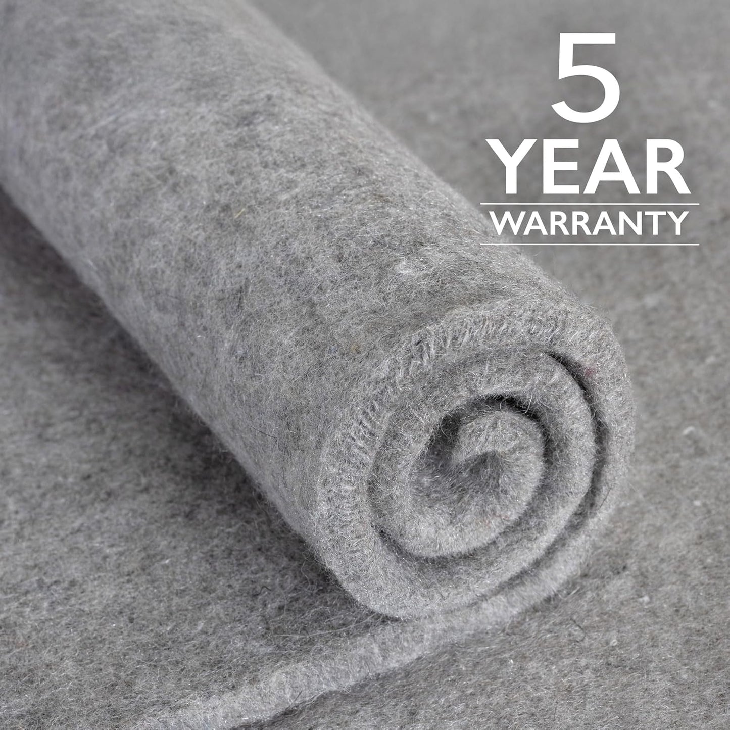 RUGPADUSA - Eco-Plush - 6'x9' - 1/2" Thick - 100% Felt - Luxurious Cushioned Rug Pad - Available in 3 Thicknesses, Many Custom Sizes