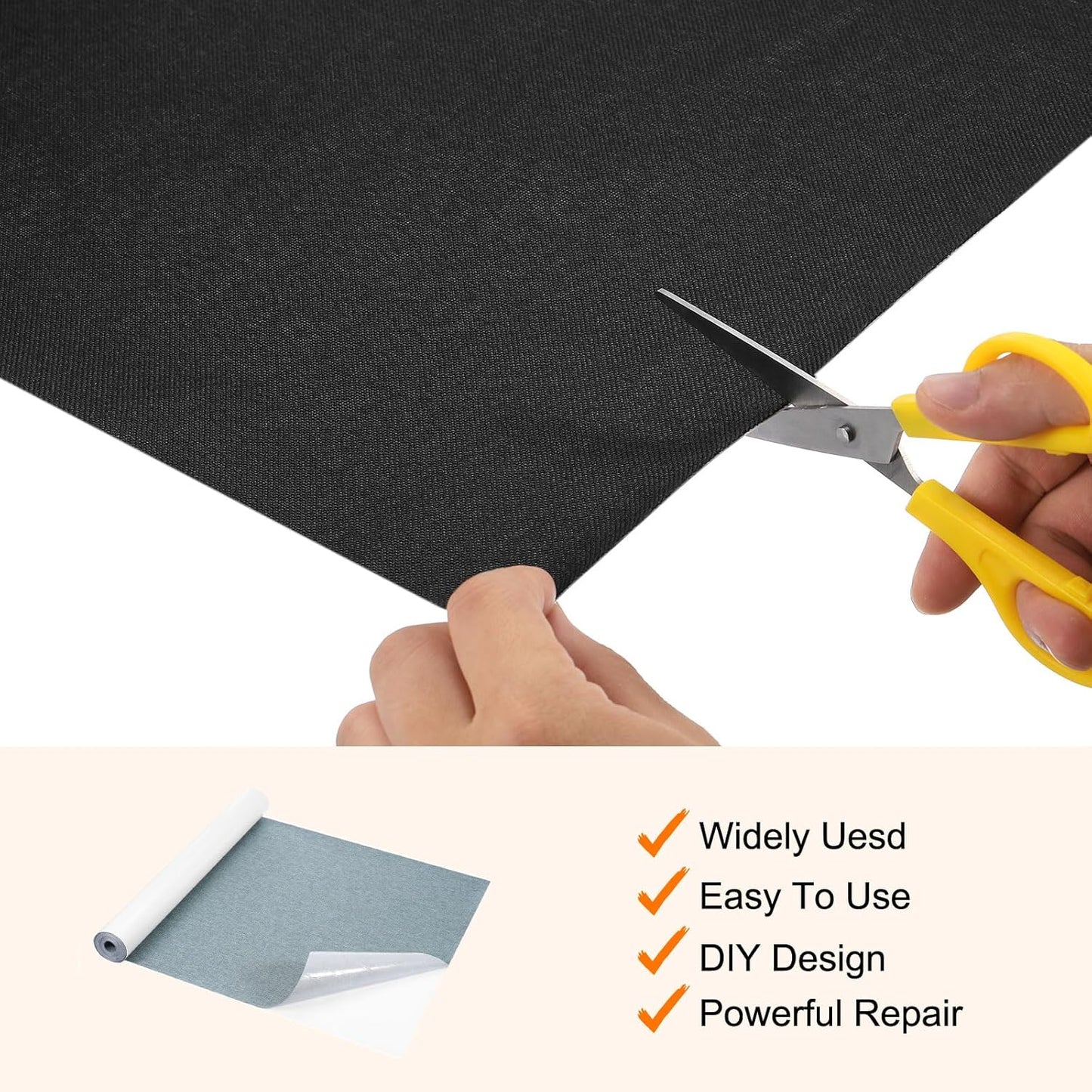 Repair Patches Repair Tape Self-Adhesive DIY Repair Patch Linen Gear Patch for Sofa, Furniture, Chair, Clothing,Tents,17x158 Inch,Deep Blue