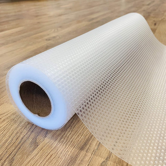 EVALAND 15.75" x 33 FT Non-Slip Shelf Liner, Non-Adhesive, BPA-Free, Waterproof Pantry Liner for Shelves, Easy to Cut, Oil-Proof Shelf Liners for Kitchen, Cabinets, Drawers, Refrigerator, Clear
