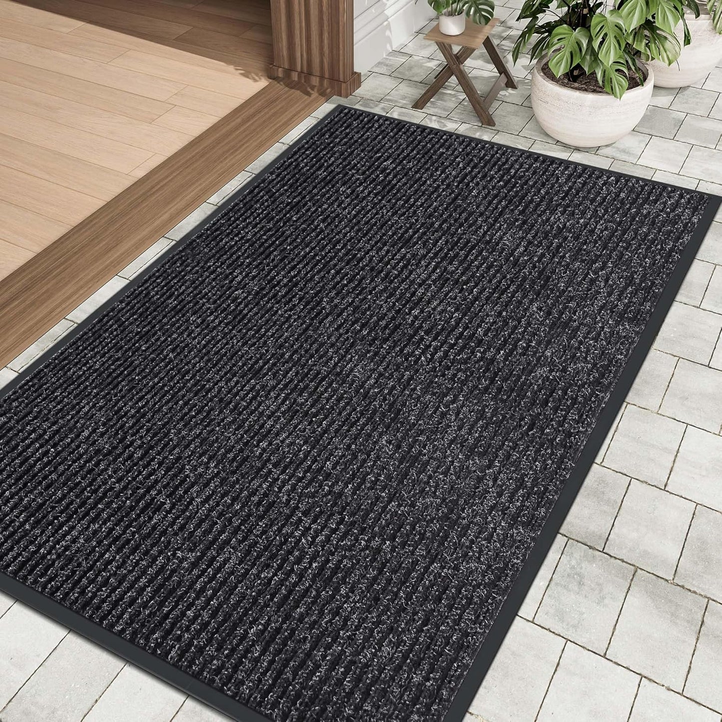 Front Door Mat Indoor Outdoor Entrance, 36" x 60" Dirt Resistant and Absorbent Door Mat, TPR Backing Non-Slip Doormats, Easy to Clean, Low Profile Welcome Floor Mat for Outside Entry