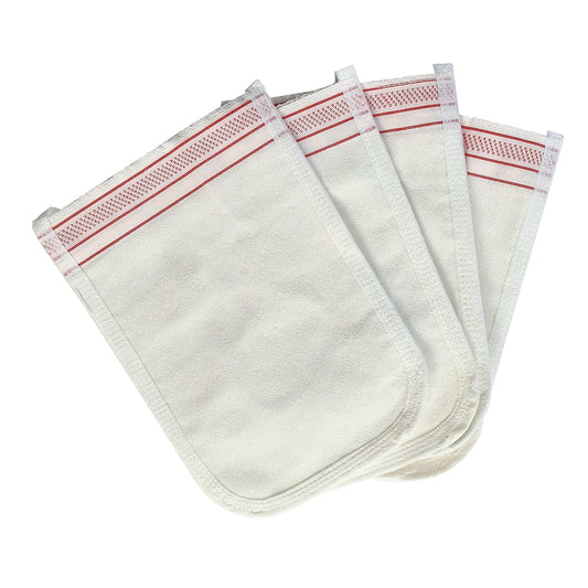 Turkish Exfoliating Gloves – Face & Body Exfoliation Mitts - Bath Hammam Spa Exfoliator Kese Glove - Body Scrub Glove to Remove Dead Skin – Brighten & Soften Skin – 4Pcs (White & Burgundy)
