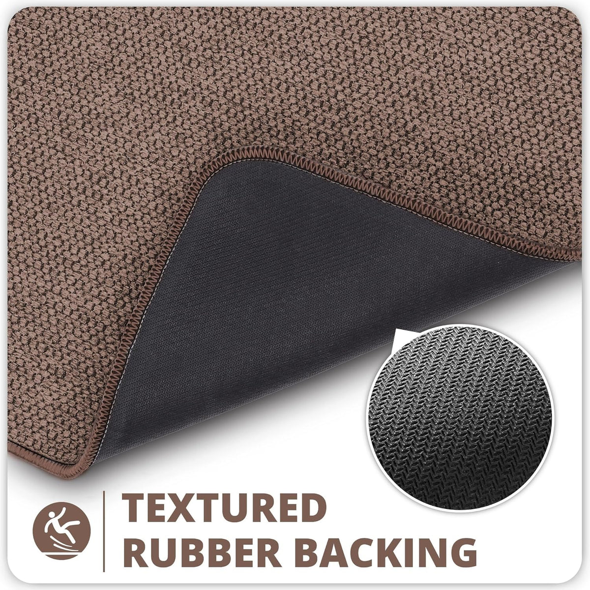 Toilet Rugs U Shaped Bathroom Rug,Machine Washable Non Slip Quick Dry Super Absorbent Ultra Thin Toilet Mats for Bathroom Toilet.Brown,1'8"x2'(20x24inch)