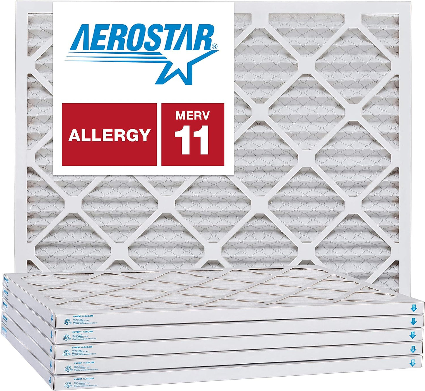 Aerostar 24x28x1 MERV 11, Pleated Air Filter, 24x28x1, Box of 6, Made in the USA