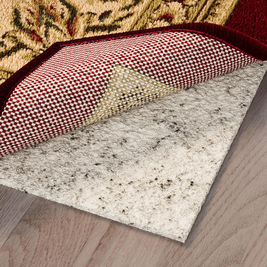 Ottomanson 2' x 7'8" Non-Slip Rug Pad Gripper 1/12 Inch Ultra Thin Dual Surface Felt + Rubber Gripper - Safe for All Floors, Cream