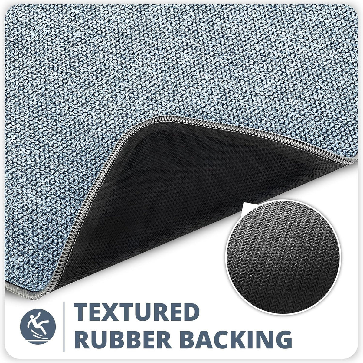 Toilet Rugs U Shaped Bathroom Rug,Machine Washable Non Slip Quick Dry Super Absorbent Ultra Thin Toilet Mats for Bathroom Toilet.Blue,1'8"x2'(20x24inch)