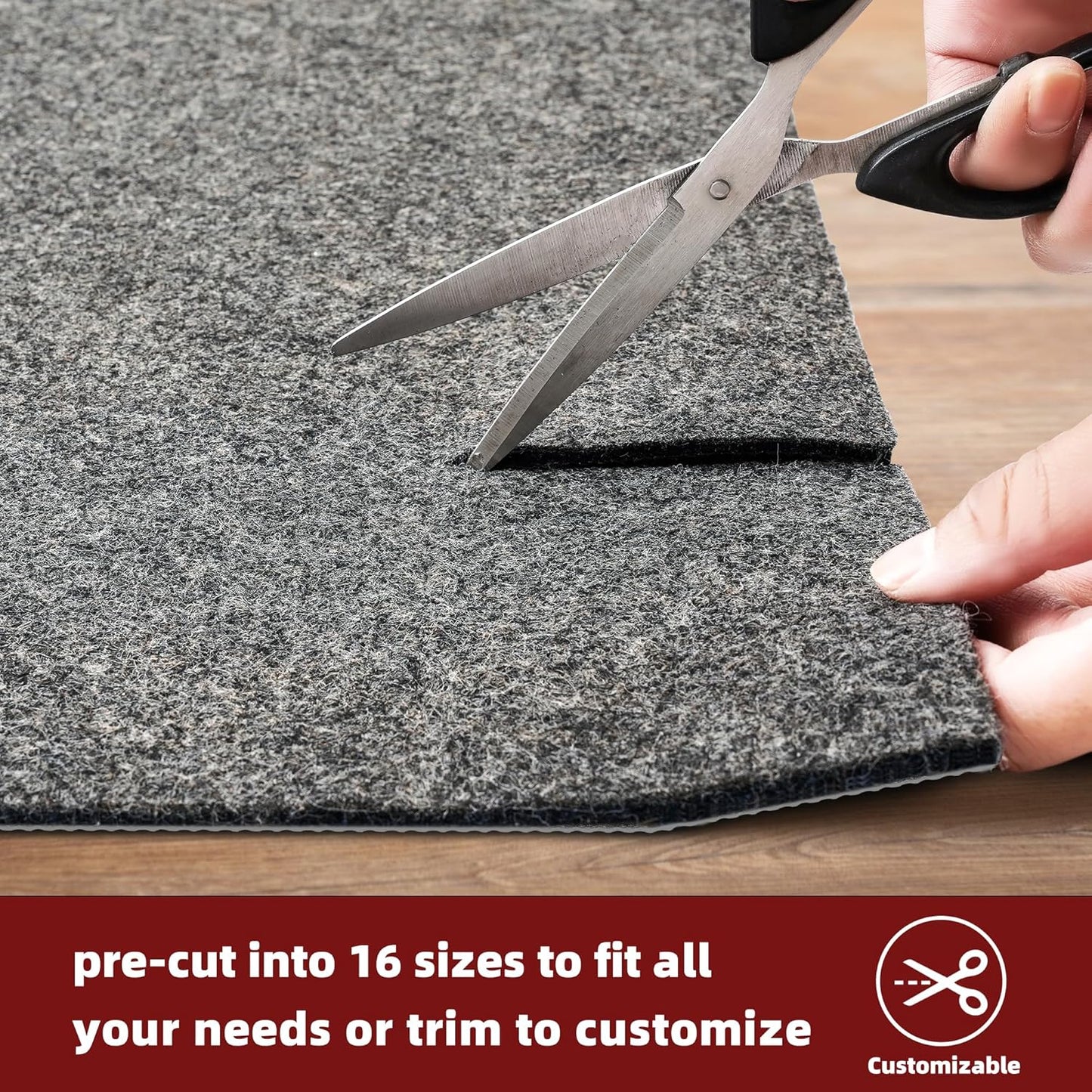 BAGAIL Felt and Natural Rubber Backing Rug Pads 1/4” Thick, Round 6 Ft Non Slip Carpet Gripper Keep Rugs in Place, Under Area Rug Protective Cushioned Pads, Carpet Runners, Hardwood Floors Protection