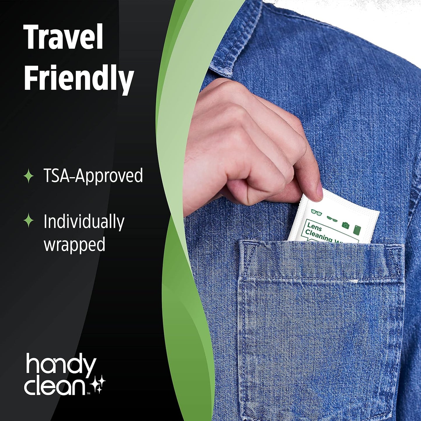 HandyClean Pre-Moistened Lens Cleaning Wipes, Eyeglass Wipes, Screen Wipes, Case of 8 Boxes - 200 ct of 6 x 5 inches Individually Packed Lens Cleaner Wipes
