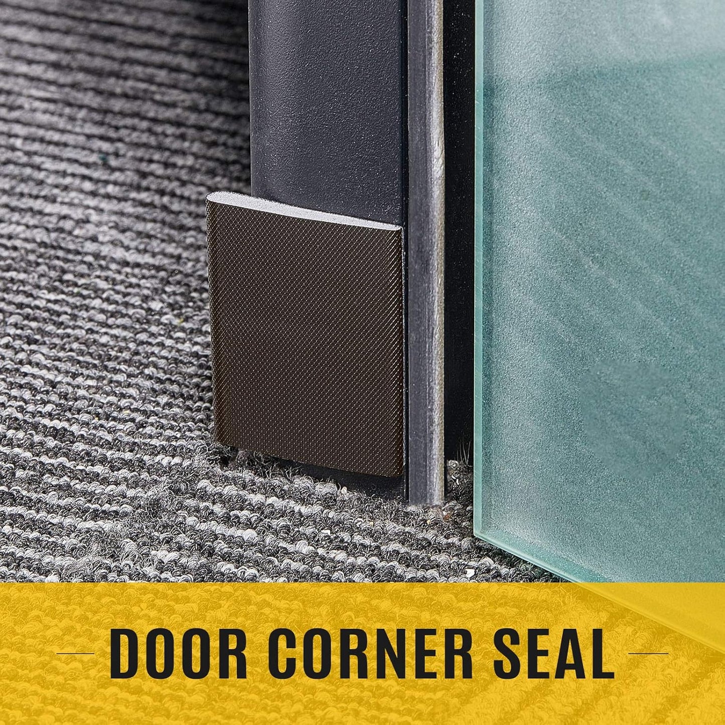 Zonon 16 Pieces Door Corner Seal Weatherstripping Exterior Door Frame Seal Draft Stopper Adhesive Corner Pads for Weather Stripping and Draft Protection (Black,Brown)